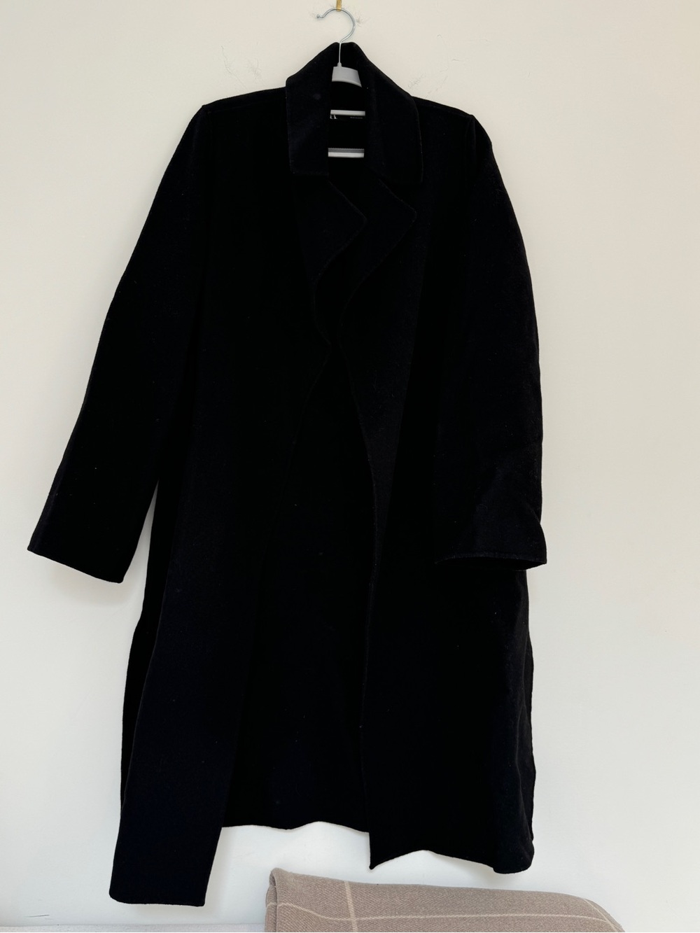 Zara Black Wool Collared Coat